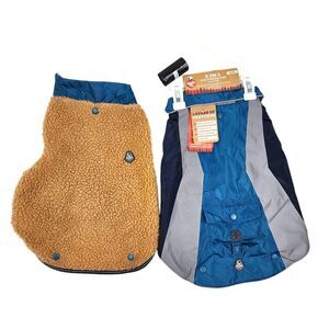Arcadia Trail 3 in 1 Dog Jacket Rain Coat Pet Multiwear Removable Sherpa Fleece